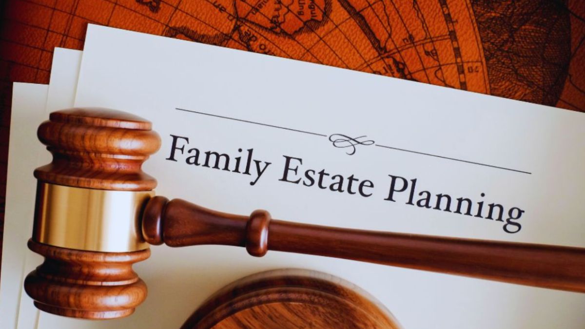 Family estate planning documents with a judge’s gavel, symbolizing wills, trusts, and asset protection.